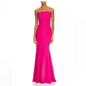 Fuschia Jill Stuart Pink Notched Strapless Mermaid Gown
